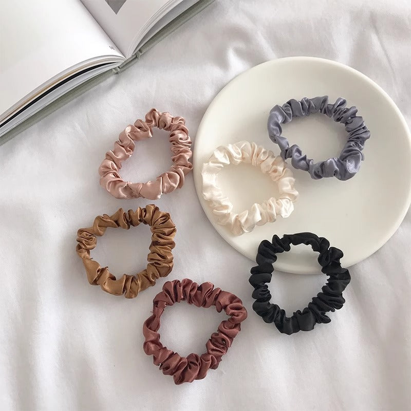 Elegant Satin Scrunchies 6-Pack