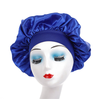 Elegant Satin Wide-Brimmed Nightcap