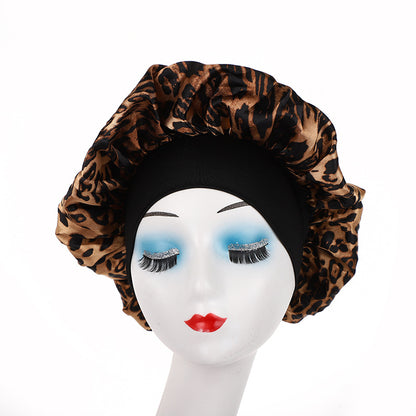 Elegant Satin Wide-Brimmed Nightcap
