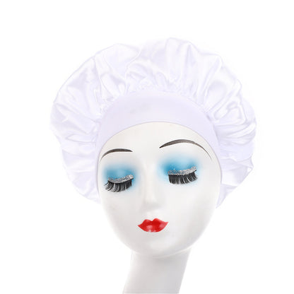 Elegant Satin Wide-Brimmed Nightcap