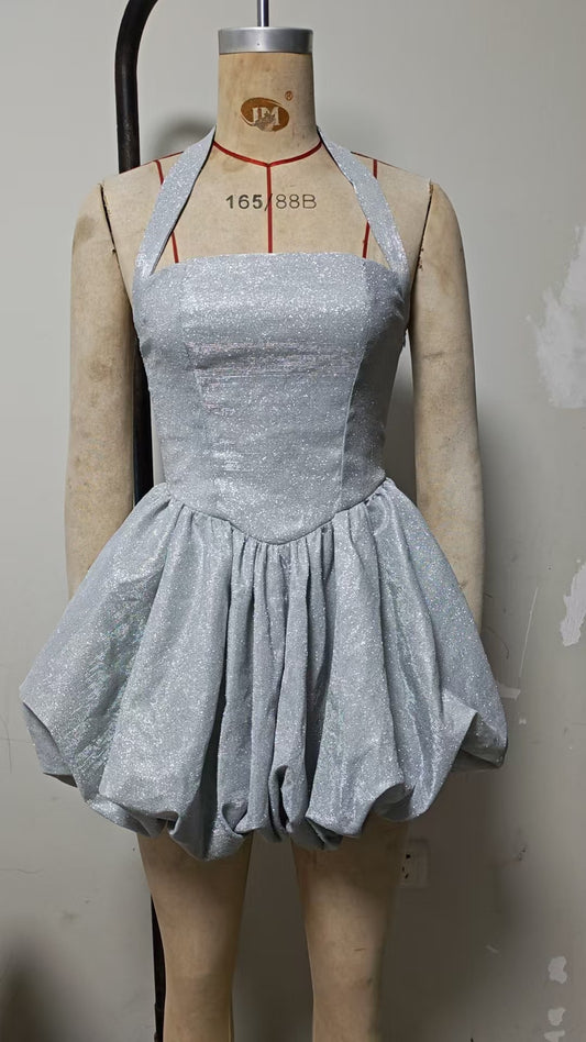 Elegant Sequin Halterneck Dress