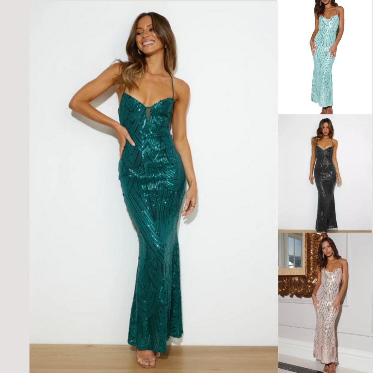 Elegant Sequined Party Dress