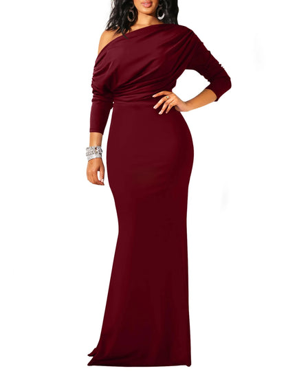 Elegant Sleeveless Off-Shoulder Long Dress