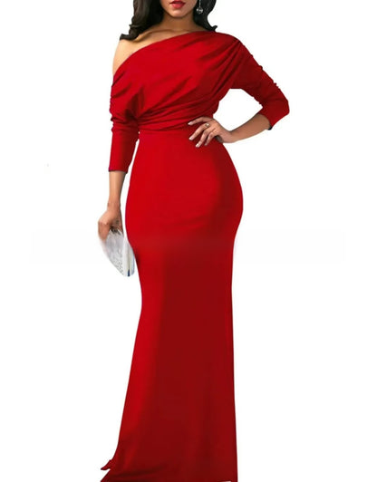 Elegant Sleeveless Off-Shoulder Long Dress