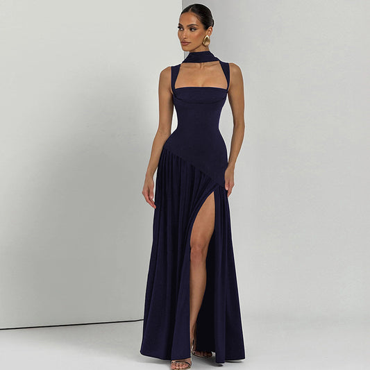 Elegant Sleeveless Ribbon Dress