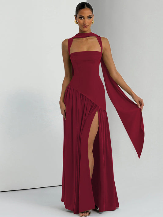 Elegant Sleeveless Ribbon Dress