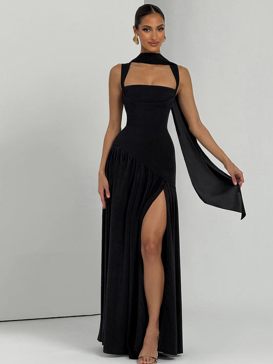 Elegant Sleeveless Ribbon Dress