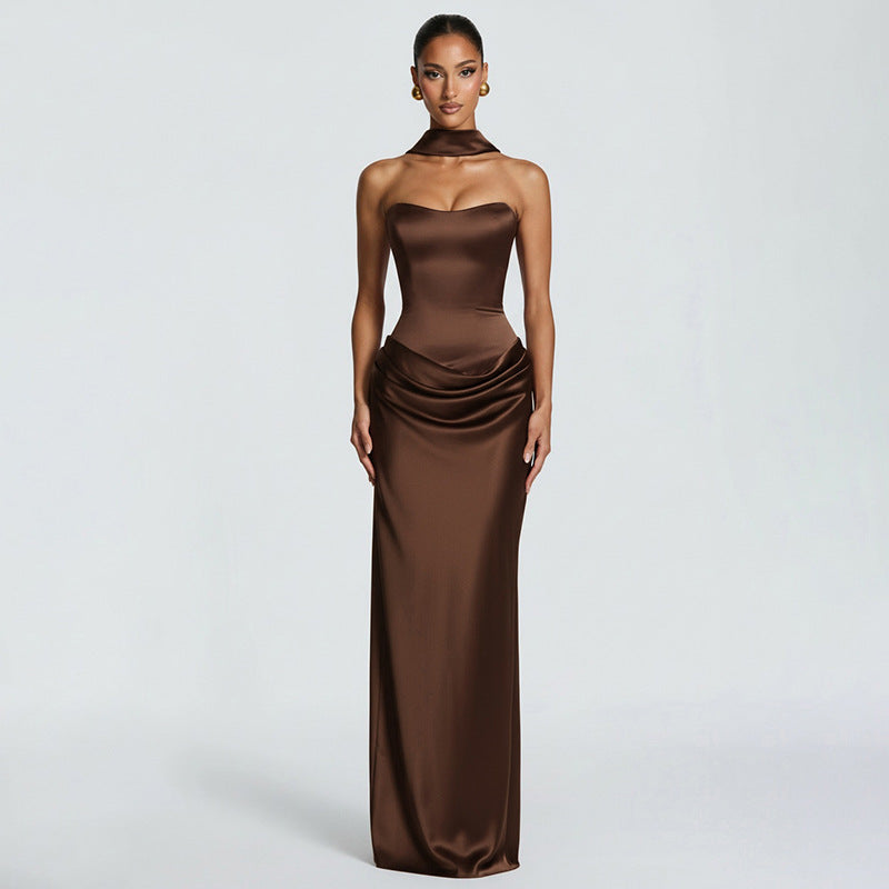 Elegant Sleeveless Ribbon Splicing Dress
