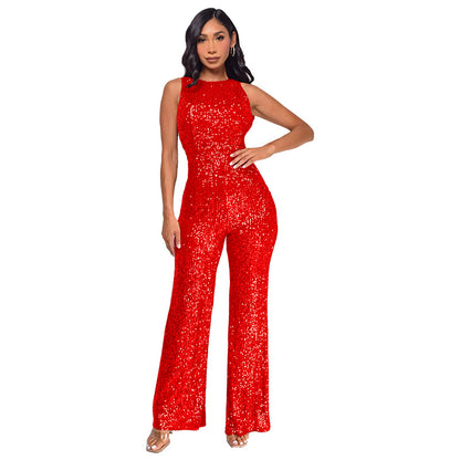 Elegant Sleeveless Sequined Jumpsuit for Women