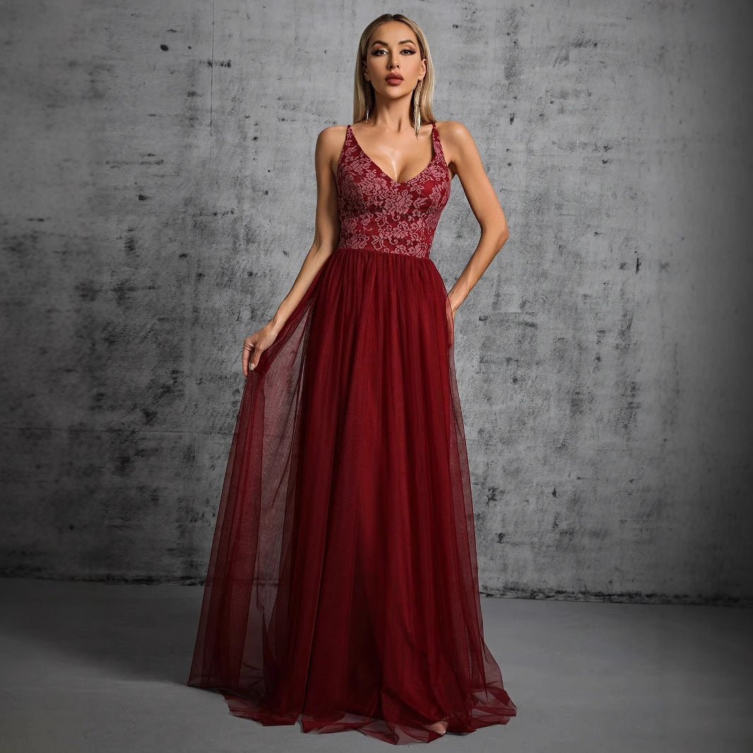 Elegant Sleeveless V-Neck Evening Gown