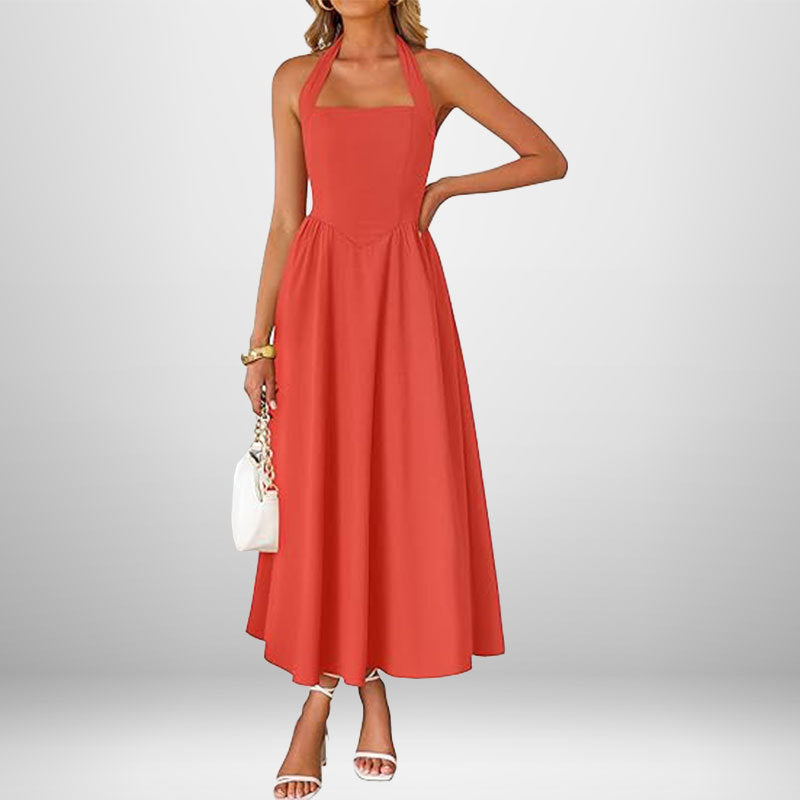 Elegant Sleeveless V-Neck Long Dress