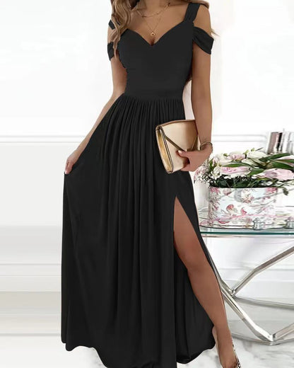 Elegant Sleeveless V-Neck Printed Long Dress