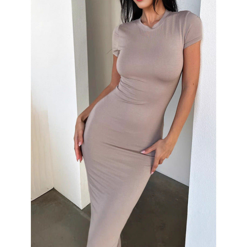 Elegant Slim Fit Milk Silk Dress