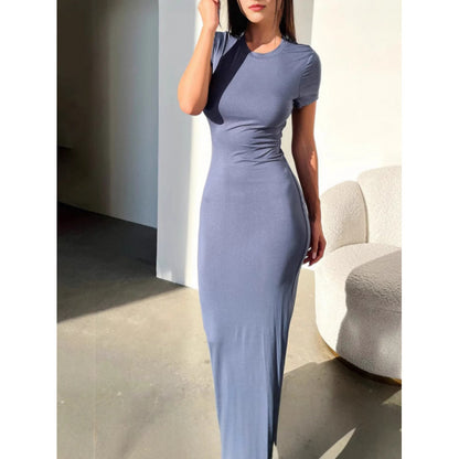 Elegant Slim Fit Milk Silk Dress