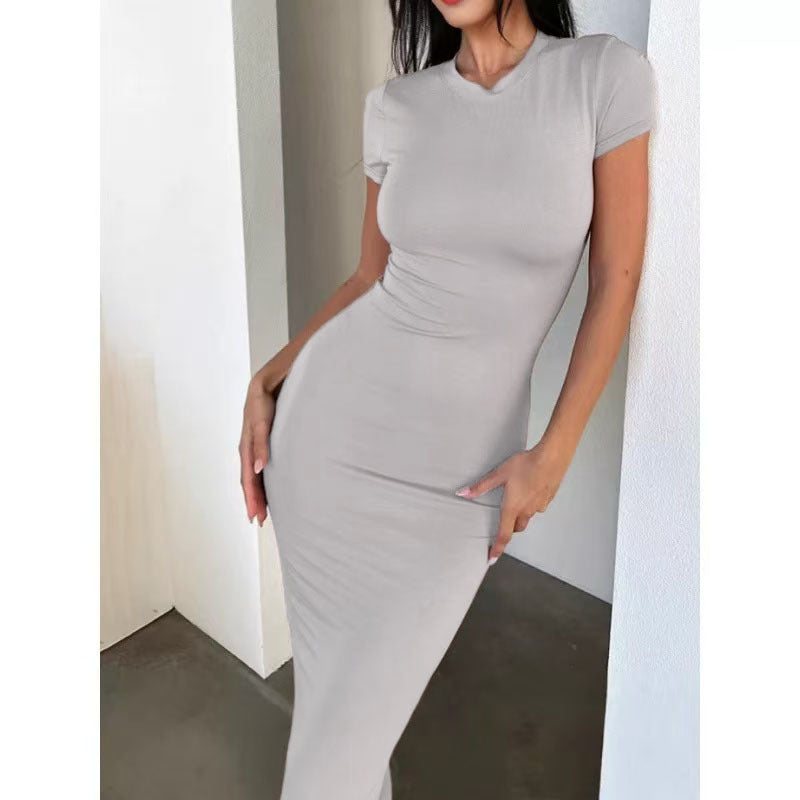 Elegant Slim Fit Milk Silk Dress