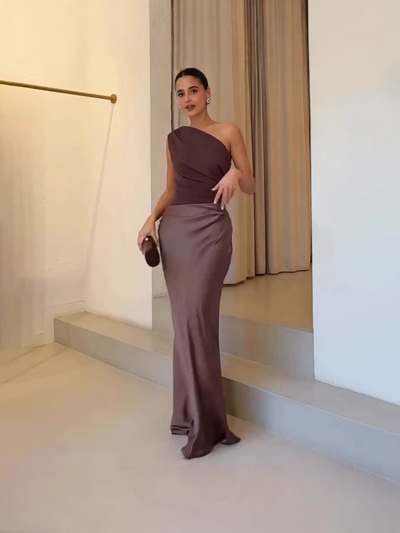 Elegant Solid Color Backless Bodycon Dress