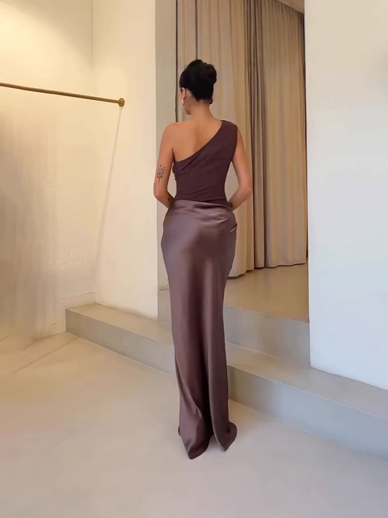 Elegant Solid Color Backless Bodycon Dress