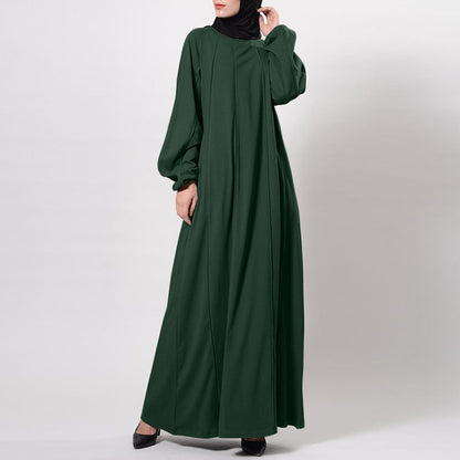 Elegant Solid Color Long Sleeve Loose Dress