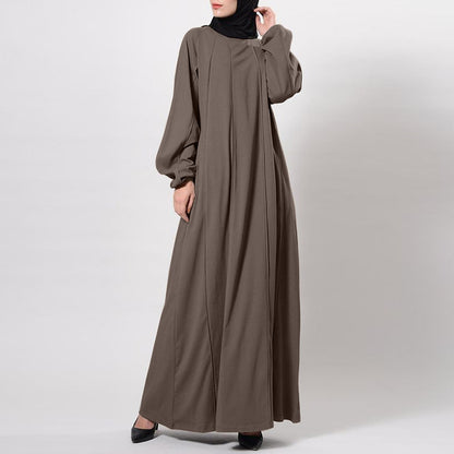 Elegant Solid Color Long Sleeve Loose Dress