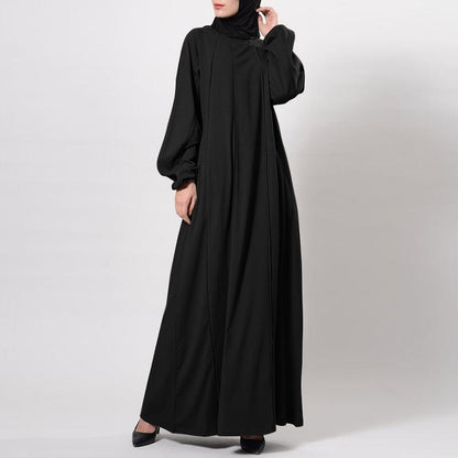 Elegant Solid Color Long Sleeve Loose Dress