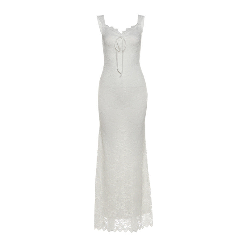 Elegant Spaghetti Strap A-Line Dress