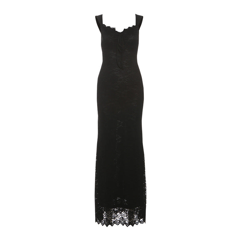 Elegant Spaghetti Strap A-Line Dress