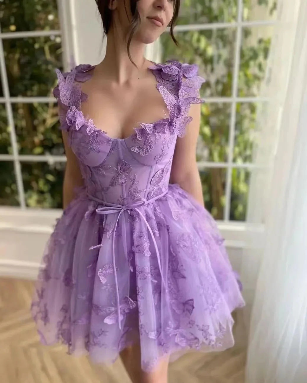 Elegant Spaghetti Strap Party Dress