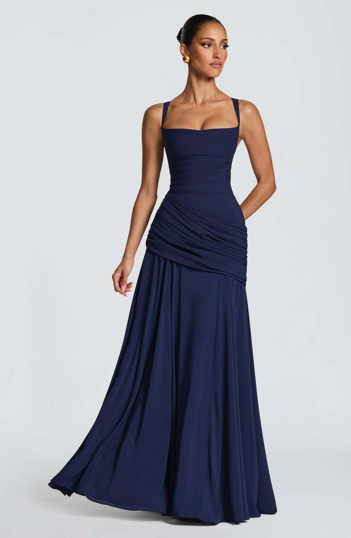 Elegant Square Neck Bodycon Strap Dress
