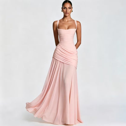 Elegant Square Neck Bodycon Strap Dress