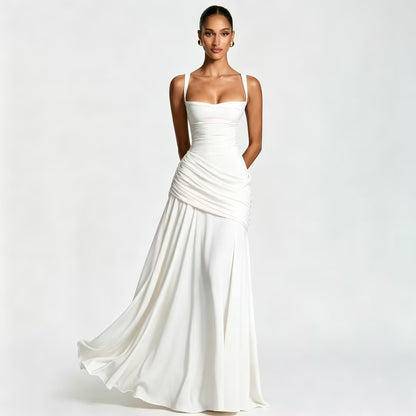 Elegant Square Neck Bodycon Strap Dress