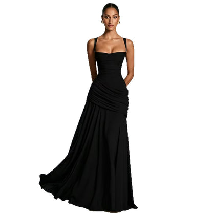 Elegant Square Neck Bodycon Strap Dress