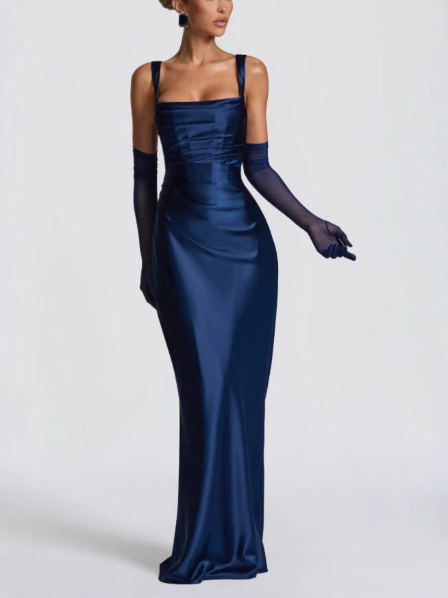 Elegant Square Neck Fishtail Evening Dress
