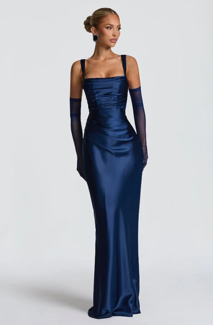 Elegant Square Neck Fishtail Evening Dress