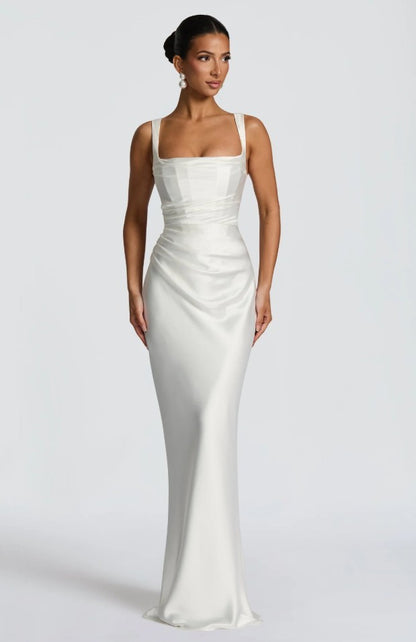 Elegant Square Neck Fishtail Evening Dress