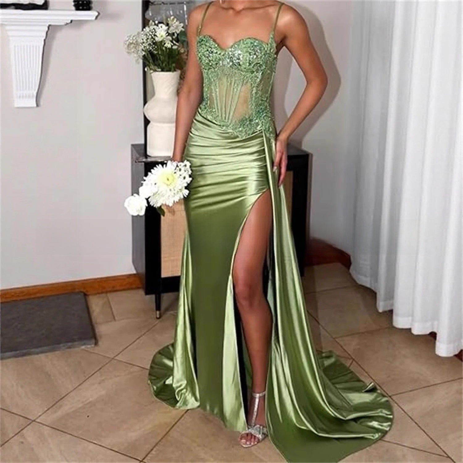 Elegant Strapless Evening Gown