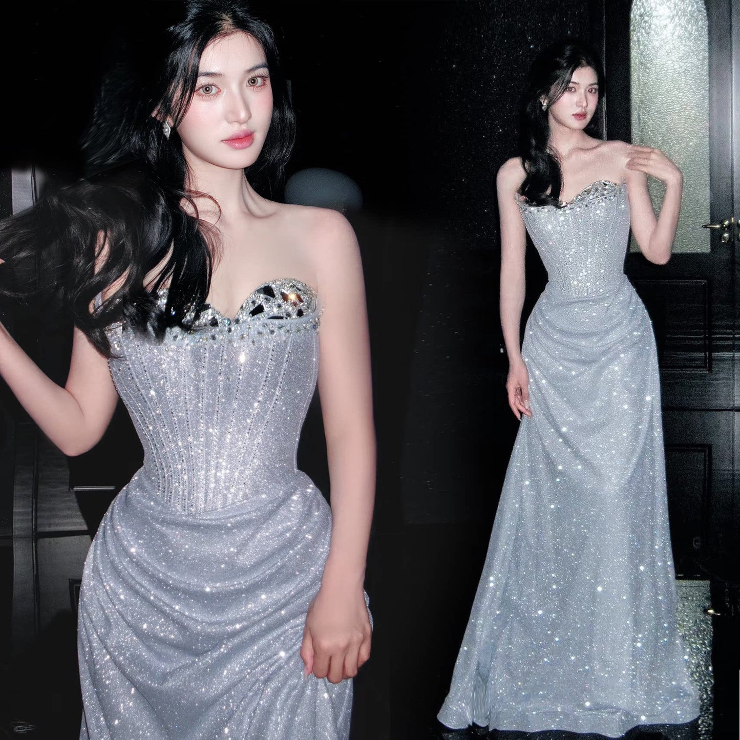 Elegant Strapless Mermaid Evening Dress
