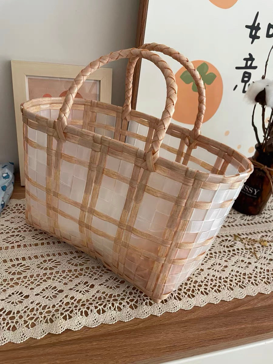 Elegant Straw Wedding Handbag with Decorative Bow