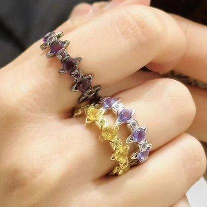 Elegant Titanium Steel Saturn Ring