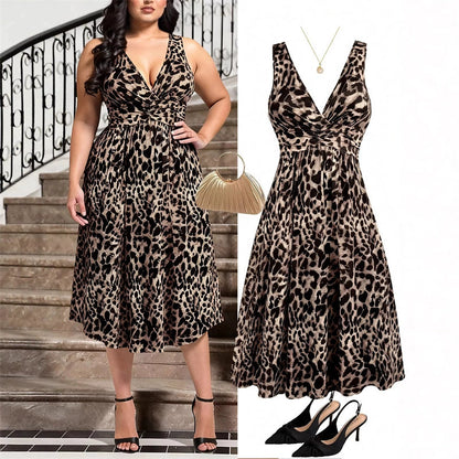 Elegant Waist Pleated Knitted Tank Dress for Women