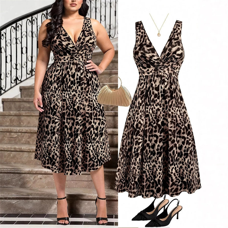 Elegant Waist Pleated Knitted Tank Dress for Women
