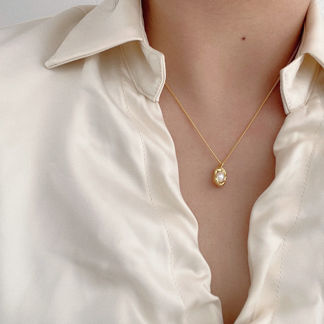Elegant Water Drop Copper Necklace