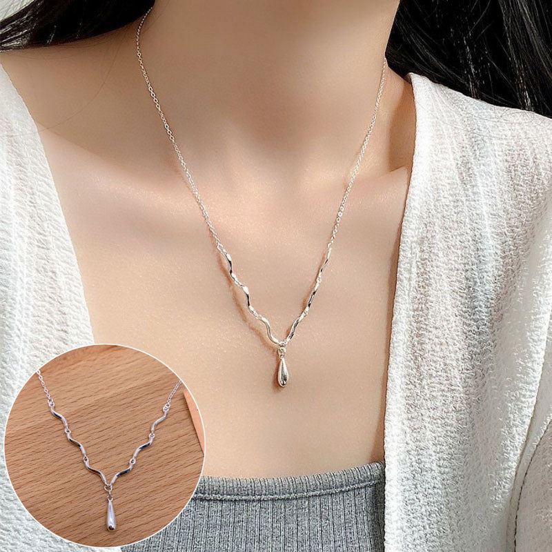 Elegant Water Drop Copper Necklace