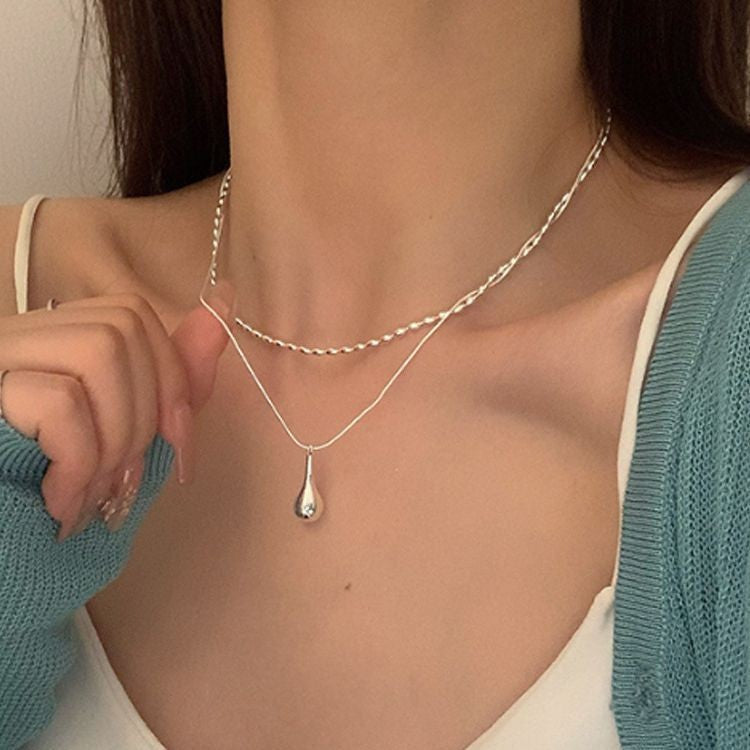 Elegant Water Drop Copper Necklace