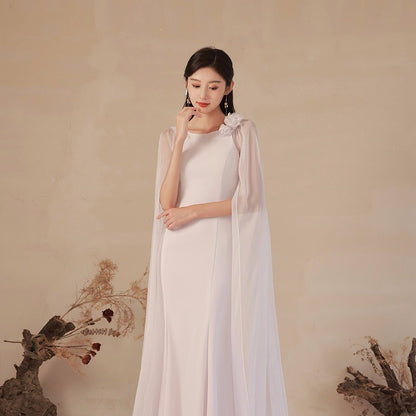 Elegant White Long Dress for Performances
