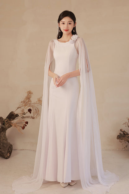 Elegant White Long Dress for Performances