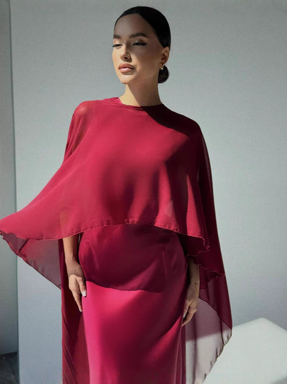 Elegant Women's Dress and Shawl Set