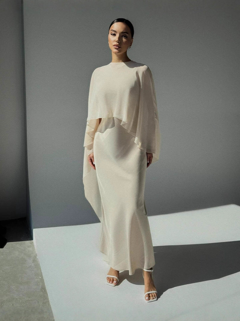 Elegant Women's Dress and Shawl Set