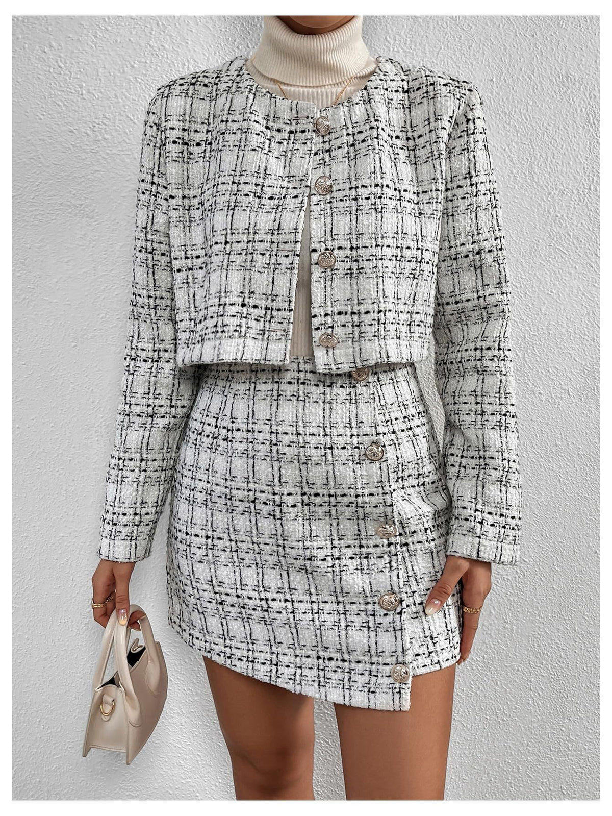 Elegant Women's Jacket and Skirt Suit