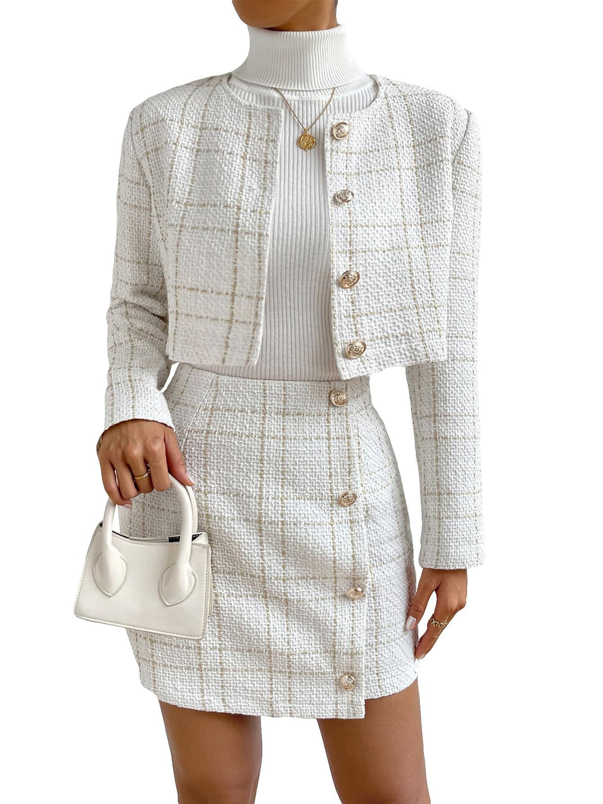 Elegant Women's Jacket and Skirt Suit