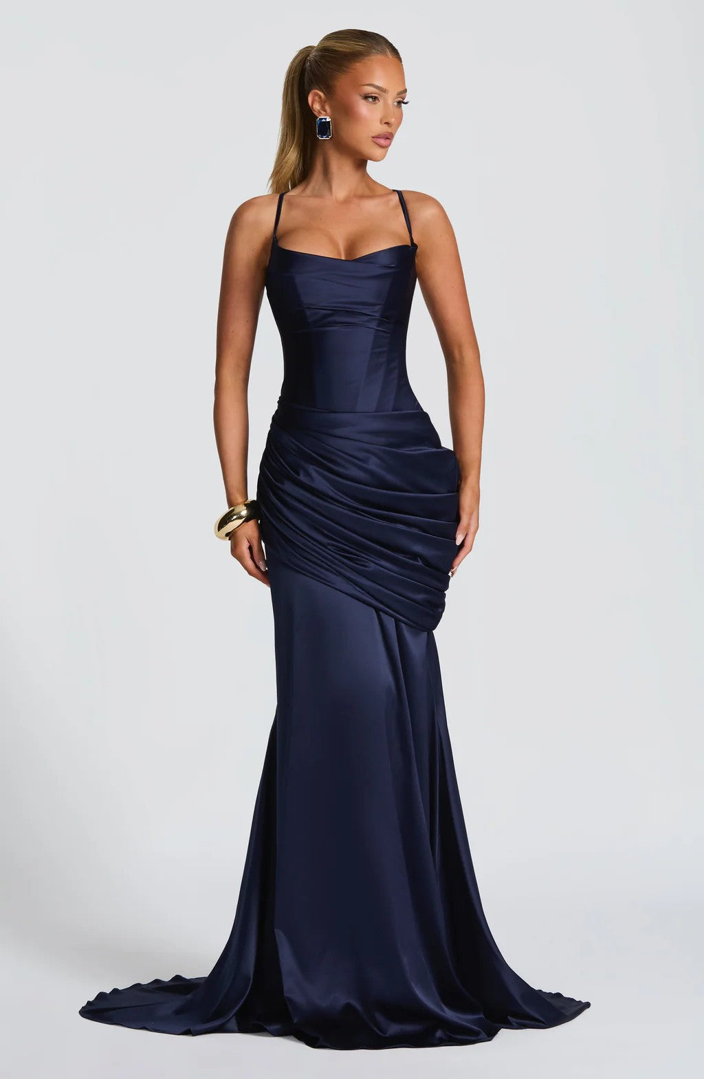 Elegant Women's Lace-up Long Dress
